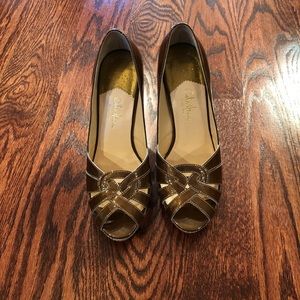 MUST GO Cole Hann Charlie Air Pump Bronze Patent Leather Heel